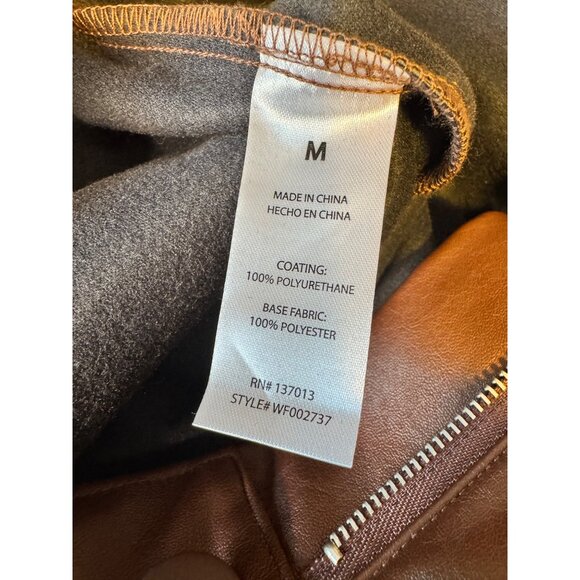 Wildfox Princess Faux Leather Size Medium 8/10 Cropped Slit Leg Cuff Chocolate N - Picture 7 of 11